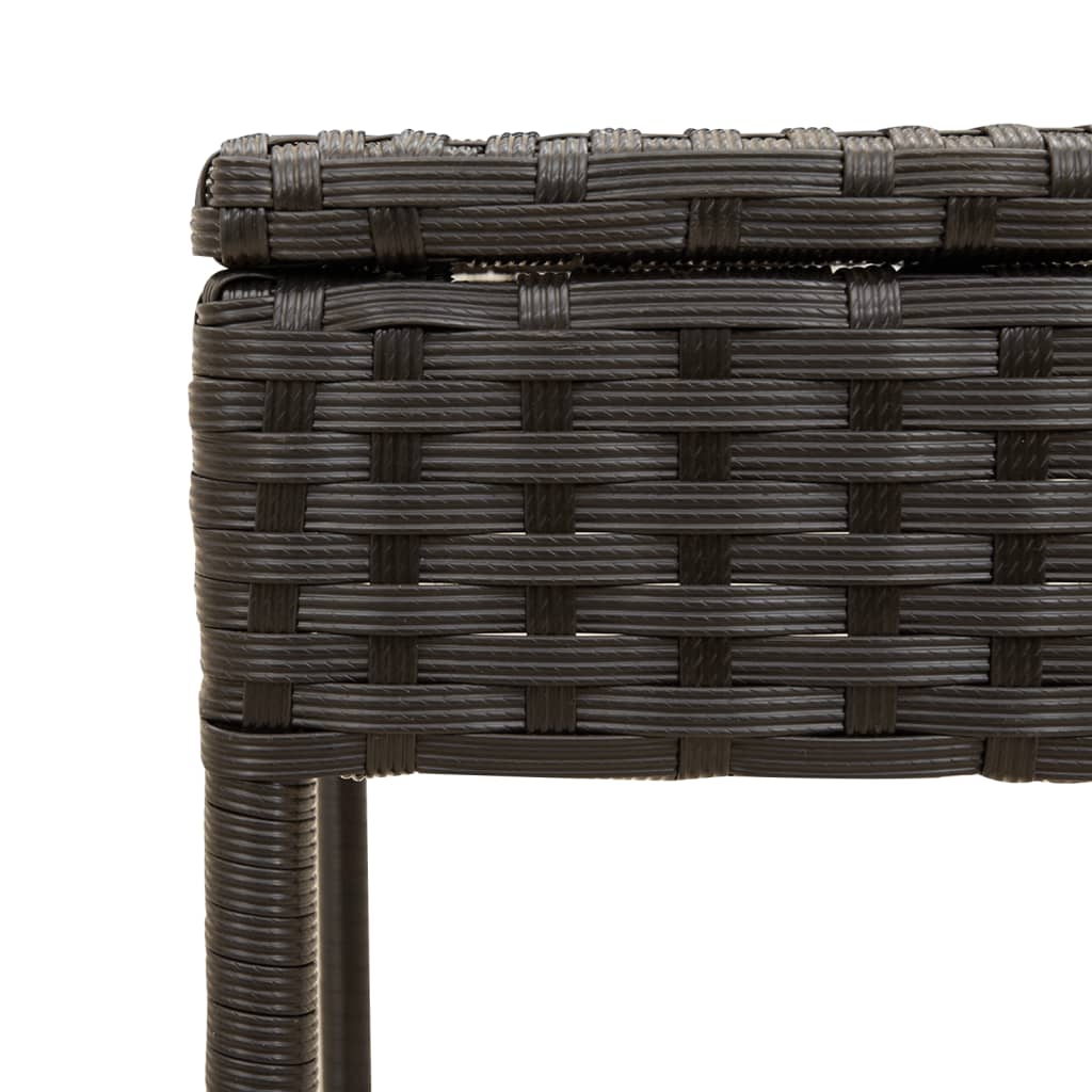 Sun lounger with canopy and table in black PE wicker