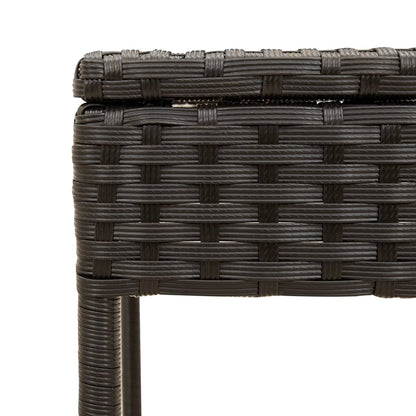 Sun lounger with canopy and table in black PE wicker