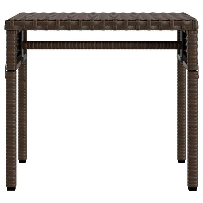 Sun lounger with canopy and table in brown PE wicker