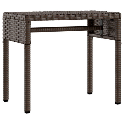 Sun lounger with canopy and table in brown PE wicker