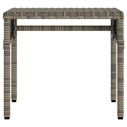 Sun lounger with canopy and table in grey PE wicker