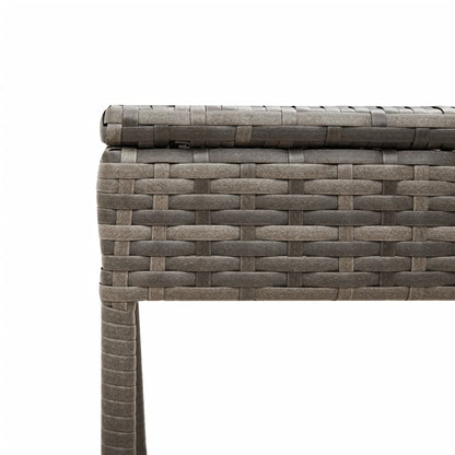 Sun loungers with table 2 pcs PE rattan grey