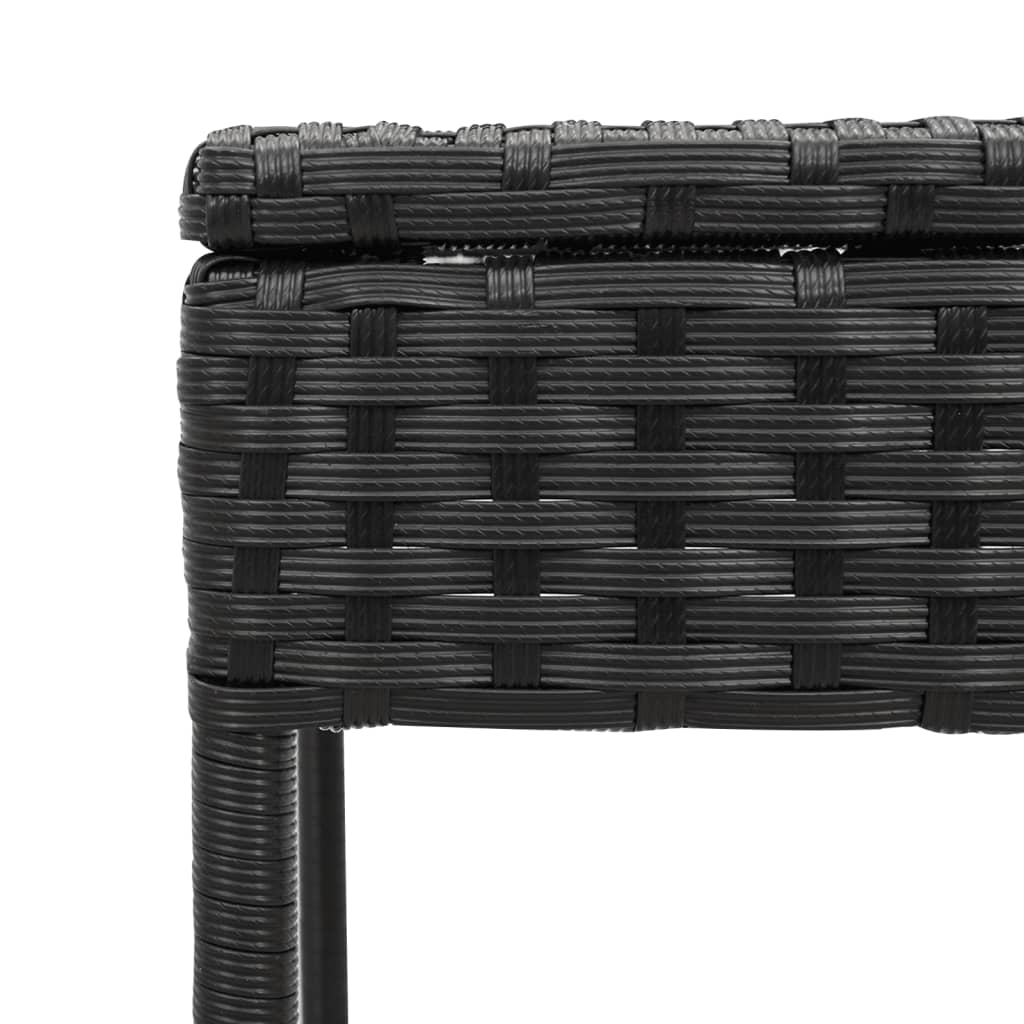 Sun loungers with table 2 pcs black PE rattan