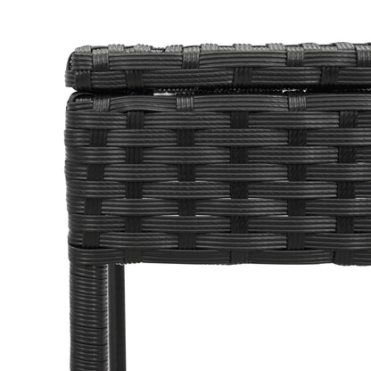 Sun loungers with table 2 pcs black PE rattan
