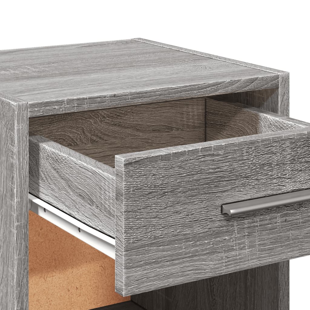 Mesas cabeceira 2pcs 35x34x65 cm derivados madeira cinza sonoma