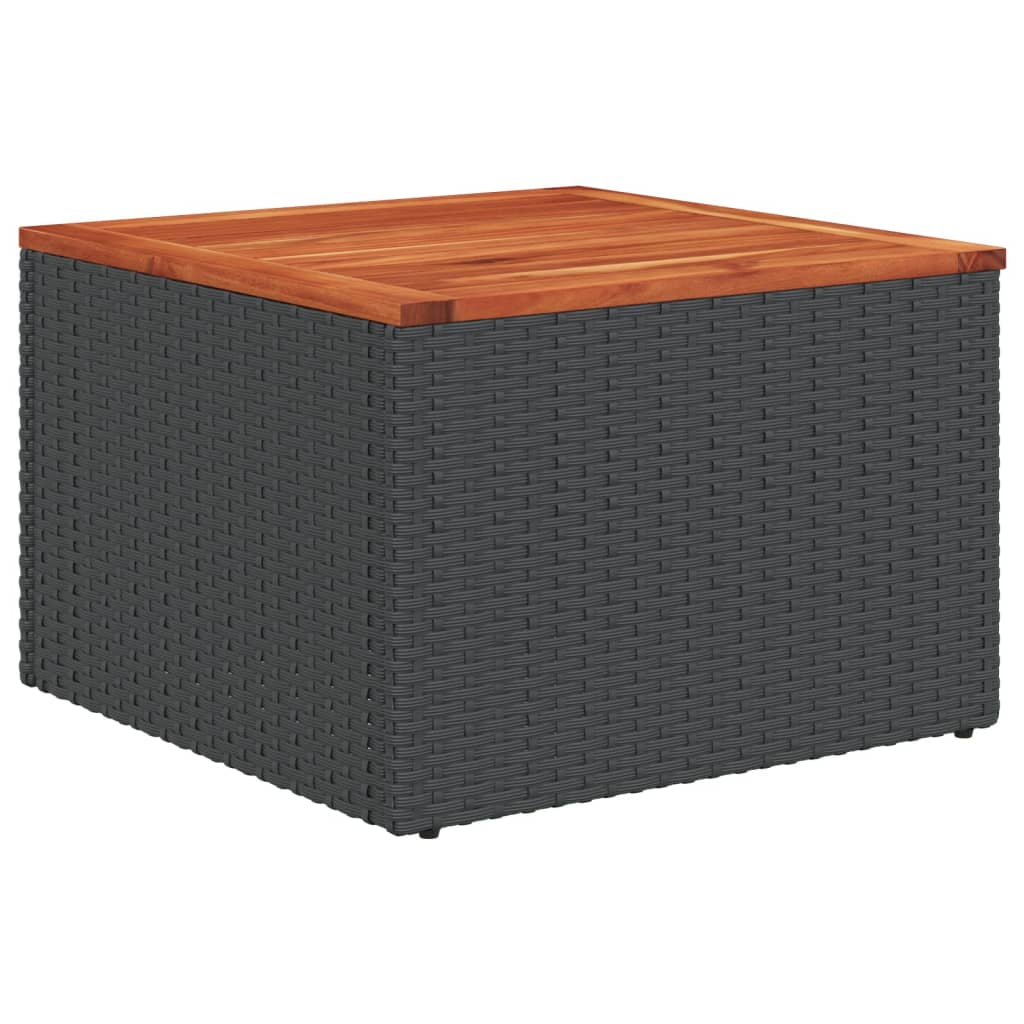 10 pcs conjunto de sofás p/ jardim c/ almofadões vime PE preto
