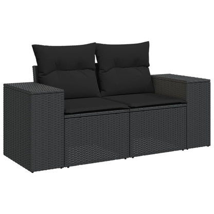 10 pcs conjunto sofás de jardim c/ almofadões vime PE cinzento