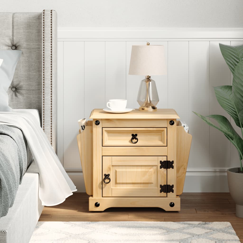 Corona bedside table 45x35x47.5 cm solid pine wood