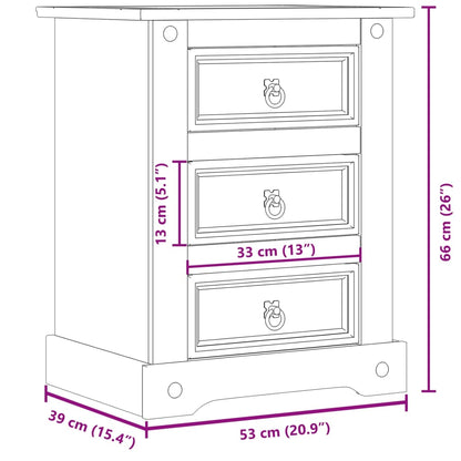 Corona bedside table 53x39x66 cm solid pine wood