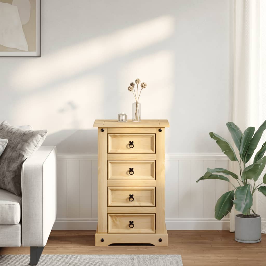 Corona bedside table 53x39x84 cm solid pine wood
