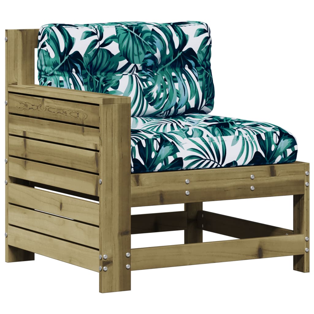 8 pcs conjunto lounge de jardim c/ almofadões pinho impregnado