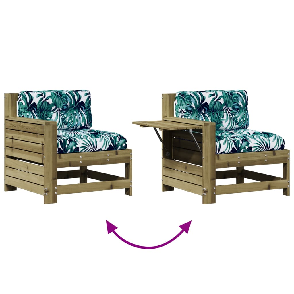 8 pcs conjunto lounge de jardim c/ almofadões pinho impregnado