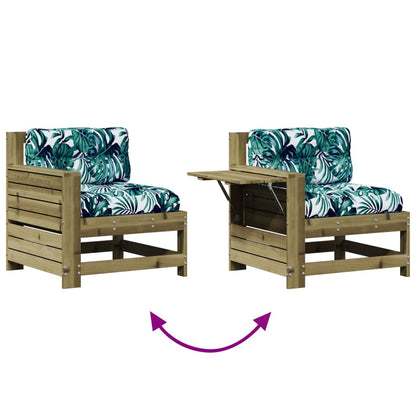 8 pcs conjunto lounge de jardim c/ almofadões pinho impregnado
