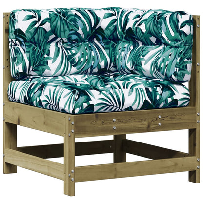 8 pcs conjunto lounge de jardim c/ almofadões pinho impregnado