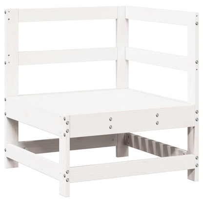 7 pcs conjunto lounge de jardim pinho maciço branco