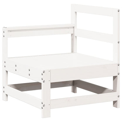 7 pcs conjunto lounge de jardim pinho maciço branco