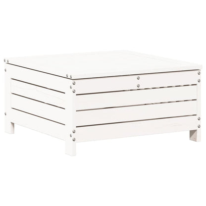 7 pcs conjunto lounge de jardim pinho maciço branco