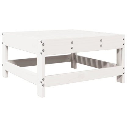 7 pcs conjunto lounge de jardim pinho maciço branco