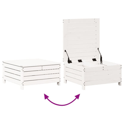 7 pcs conjunto lounge de jardim pinho maciço branco