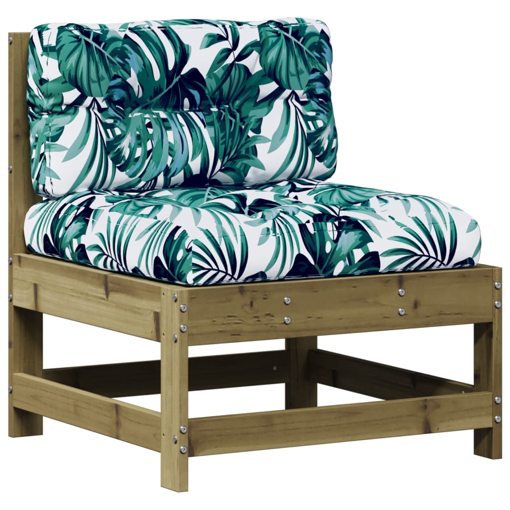 8 pcs conjunto lounge de jardim c/ almofadões pinho impregnado