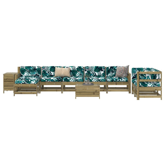 10 pcs conjunto de sofás de jardim madeira de pinho impregnada