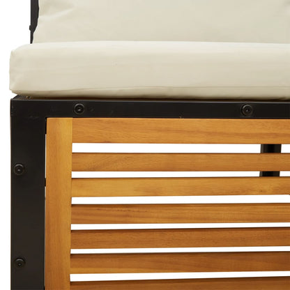 10 pcs conjunto de sofás de jardim com almofadões acácia maciça