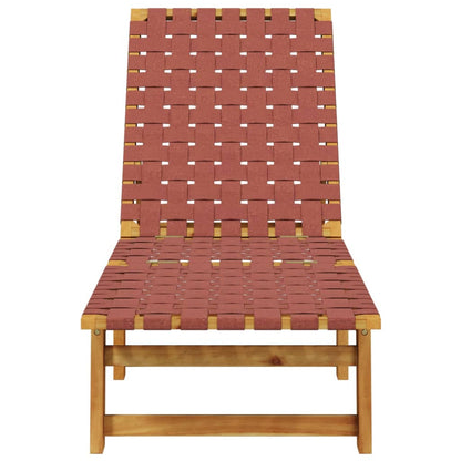 Espreguiçadeiras 2 pcs madeira de acácia maciça/tecido vermelho