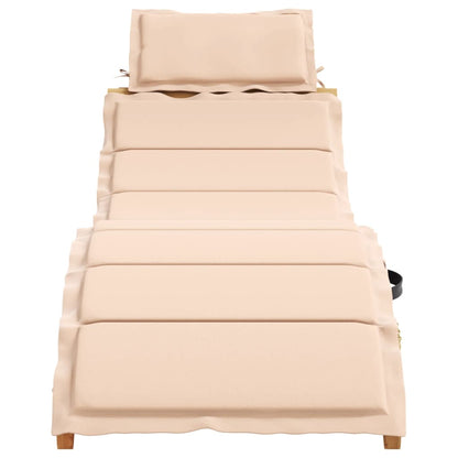Sun loungers with cushions 2 pcs solid acacia wood beige