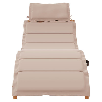 Sun loungers with cushions 2 pcs acacia grey-brown