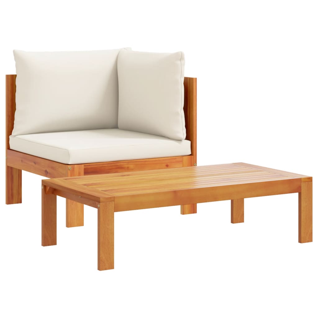10 pcs conjunto de sofás de jardim com almofadões acácia maciça