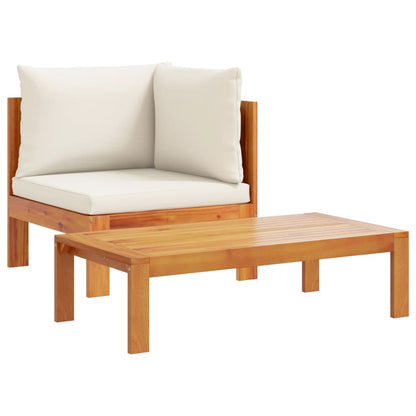 10 pcs conjunto de sofás de jardim com almofadões acácia maciça