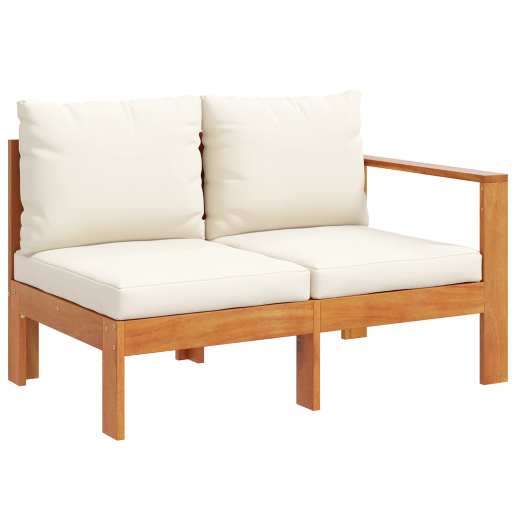 10 pcs conjunto de sofás de jardim com almofadões acácia maciça