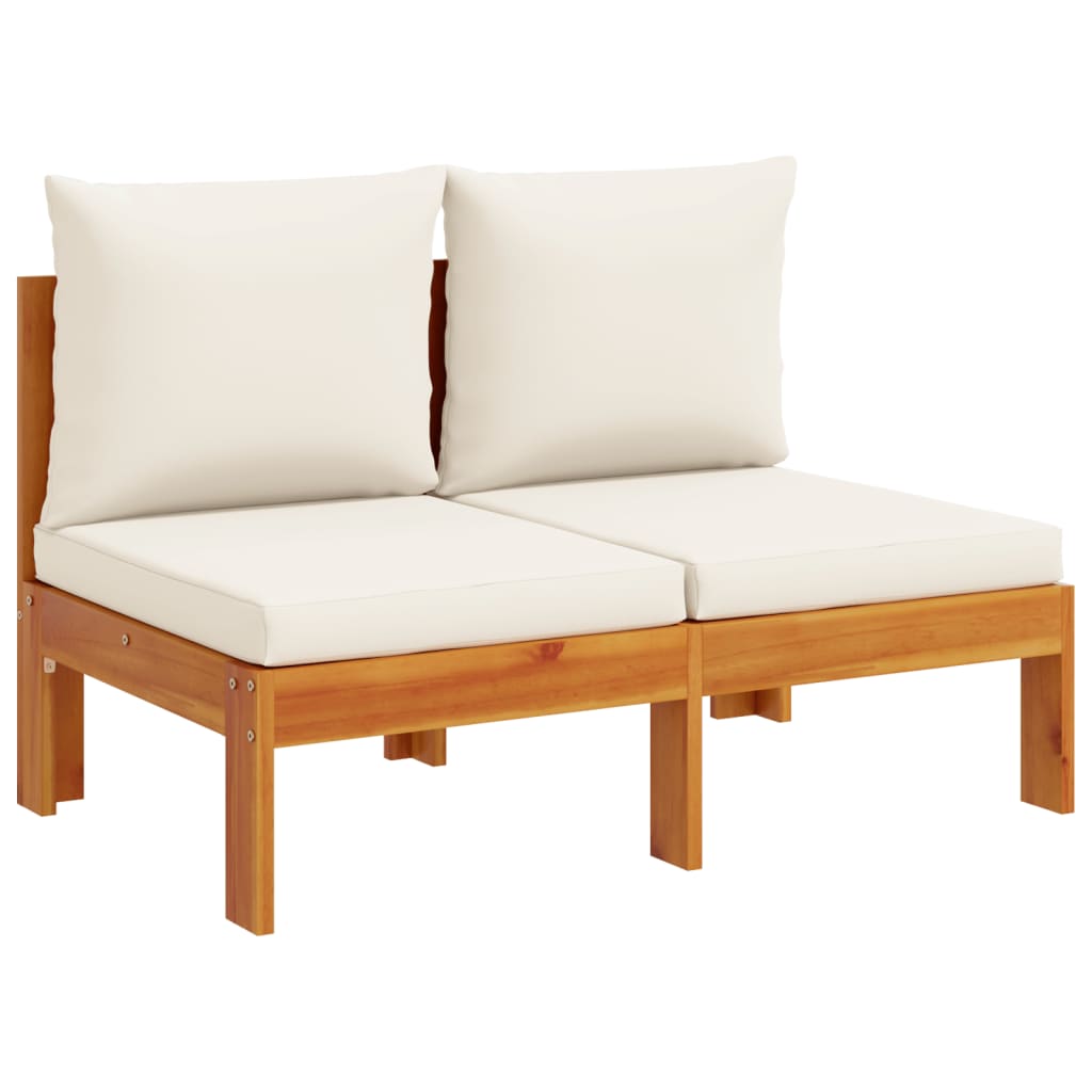 10 pcs conjunto de sofás de jardim com almofadões acácia maciça