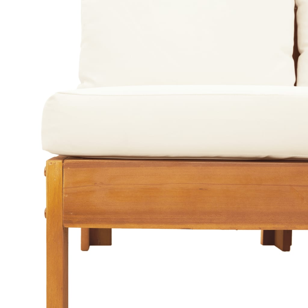 10 pcs conjunto de sofás de jardim com almofadões acácia maciça