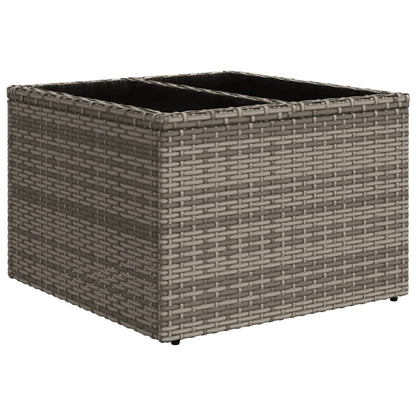 10 pcs conjunto sofás de jardim c/ almofadões vime PE cinzento