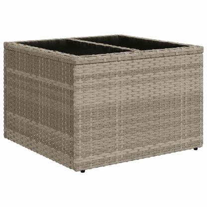 10 pcs conj. sofás jardim com almofadões vime PE cinzento-claro