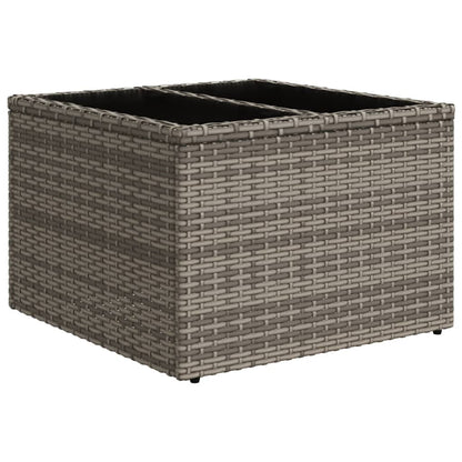 10 pcs conjunto sofás de jardim c/ almofadões vime PE cinzento