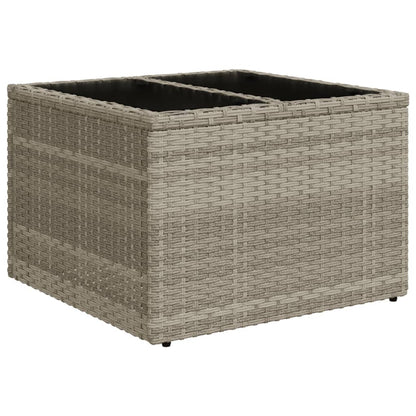 10 pcs conj. sofás jardim com almofadões vime PE cinzento-claro