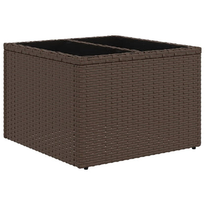 10 pcs conj. sofás jardim com almofadões vime PE castanho