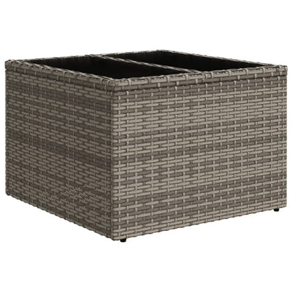 10 pcs conjunto sofás de jardim c/ almofadões vime PE cinzento