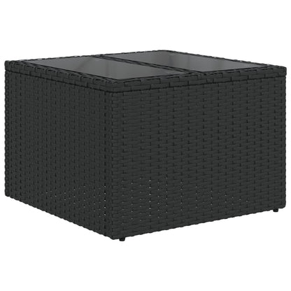 10 pcs conjunto de sofás p/ jardim c/ almofadões vime PE preto