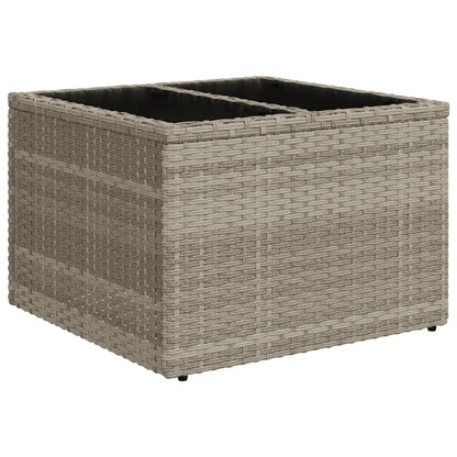 10 pcs conj. sofás jardim com almofadões vime PE cinzento-claro
