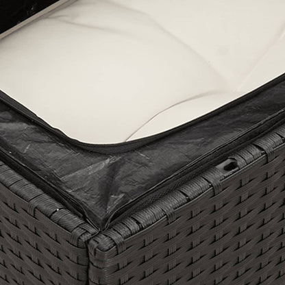 10 pcs conjunto sofás de jardim c/ almofadões vime PE preto