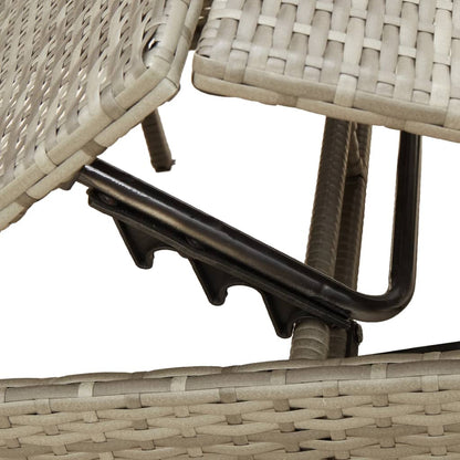 Sun loungers with cushions 2 pcs PE rattan grey