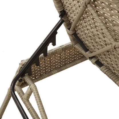 Sun lounger with cushions 2 pcs PE rattan light grey