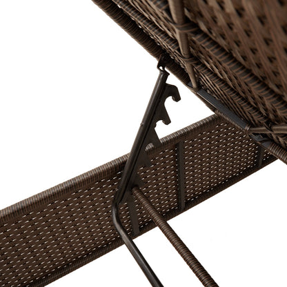 Sun loungers with cushions 2 pcs PE rattan brown