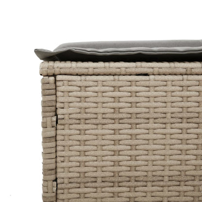 Sun loungers with cushions 2 pcs PE rattan beige