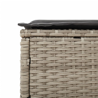 Sun lounger with cushions 2 pcs PE rattan light grey