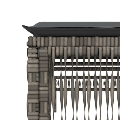 Sun loungers with cushions 2 pcs PE rattan grey