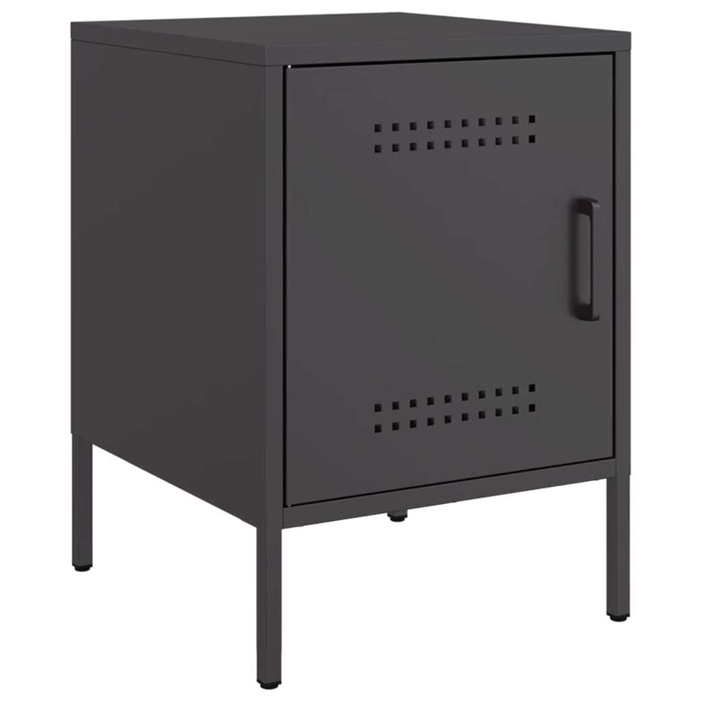 Mesas de cabeceira 2 pcs 36x39x50,5cm aço preto